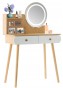 Косметический туалетный столик FUNFIT White-Brown LED (3913) - 1