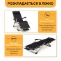 Розкладне крісло шезлонг із матрацом та подушкою LEOBRO Чорне - 6