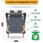 Розкладне крісло ліжко з подушкою LEOBRO Сіре (FCB-S03-PP) - 6
