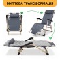 Розкладне крісло ліжко з подушкою LEOBRO Сіре (FCB-S03-PP) - 7