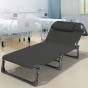 Розкладне ліжко (розкладачка) з подушкою LEOBRO Темно-сіре (FB-S04-PC) - 4