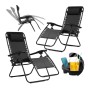 Розкладне крісло шезлонг LEOBRO Zero Gravity Black (LB-ZGC-A1-BLK) - 1