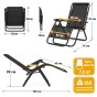 Розкладне крісло шезлонг LEOBRO Zero Gravity Premium Plus Чорне (LB-ZGC-E1-BLK) - 16