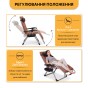Раскладное кресло шезлонг LEOBRO Zero Gravity Premium Plus Коричневое (LB-ZGC-E1-BRN) - 6
