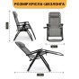 Розкладне крісло шезлонг LEOBRO Zero Gravity Premium Grey (LB-ZGC-G2-GRY) - 2