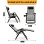 Раскладное кресло шезлонг LEOBRO Zero Gravity Premium Plus Grey (LB-ZGC-K2-GRY) - 2