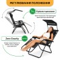 Раскладное кресло шезлонг с козырьком LEOBRO Zero Gravity Black (LB-ZGC-H1-BLK) - 10