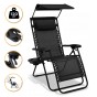 Раскладное кресло шезлонг с козырьком LEOBRO Zero Gravity Black (LB-ZGC-H1-BLK) - 1