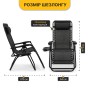 Розкладне крісло шезлонг LEOBRO Zero Gravity Black (LB-ZGC-F1-BLK) - 3
