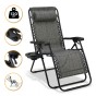 Раскладное кресло шезлонг LEOBRO Zero Gravity Grey (LB-ZGC-F1-GRY) - 1