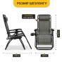 Раскладное кресло шезлонг LEOBRO Zero Gravity Grey (LB-ZGC-F1-GRY) - 3