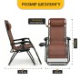 Раскладное кресло шезлонг LEOBRO Zero Gravity Brown (LB-ZGC-F1-BRN) - 3