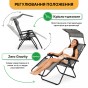 Розкладне крісло шезлонг із козирком LEOBRO Zero Gravity Dark Grey (LB-ZGC-H1-DGR) - 6