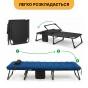 Розкладне ліжко (розкладачка) з матрацом і подушкою LEOBRO Blue (LB-FB-A1-BLU) - 10