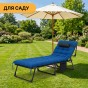Розкладне ліжко (розкладачка) з матрацом і подушкою LEOBRO Blue (LB-FB-A1-BLU) - 2
