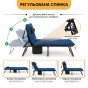 Розкладне ліжко (розкладачка) з матрацом і подушкою LEOBRO Blue (LB-FB-A1-BLU) - 7