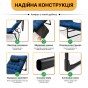 Розкладне ліжко (розкладачка) з матрацом і подушкою LEOBRO Blue (LB-FB-A1-BLU) - 8