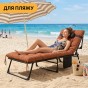 Розкладне ліжко (розкладачка) з матрацом і подушкою LEOBRO Brown (LB-FB-A1-BRN) - 4