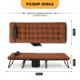 Розкладне ліжко (розкладачка) з матрацом і подушкою LEOBRO Brown (LB-FB-A1-BRN) - 5