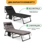 Розкладне ліжко (розкладачка) з матрацом і подушкою LEOBRO Grey (LB-FB-A1-GRY) - 11