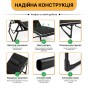 Розкладне ліжко (розкладачка) з Mesh-матрацом і подушкою LEOBRO Black (LB-FB-A2-BLK) - 12