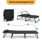 Розкладне ліжко (розкладачка) з Mesh-матрацом і подушкою LEOBRO Black (LB-FB-A2-BLK) - 9