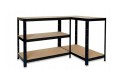 Набір із чотирьох стелажів LEOBRO Чорний 180 х 360 х 40 см, 175кг/полиця, 5 полиць (LB-R175-BLKX4) - 5