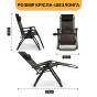 Раскладное кресло шезлонг LEOBRO Zero Gravity Premium Brown Rattan (LB-ZGC-G2-RB) - 2