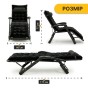 Розкладне крісло ліжко з оксамитовим матрацом LEOBRO Black (LB-FCB-G4-BLK) - 6