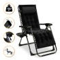 Розкладне крісло шезлонг LEOBRO Zero Gravity Premium Plus Black Velvet (LB-ZGC-K3-BLK) - 1