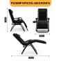 Розкладне крісло шезлонг LEOBRO Zero Gravity Premium Plus Black Velvet (LB-ZGC-K3-BLK) - 2
