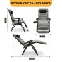 Розкладне крісло шезлонг LEOBRO Zero Gravity Premium Plus Grey Velvet (LB-ZGC-K3-GRY) - 2
