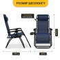 Розкладне крісло шезлонг LEOBRO Zero Gravity Navy Blue (LB-ZGC-F1-NVY) - 3