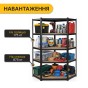 Стелаж кутовий LEOBRO Premium Black 180 х 90 х 40 см, 175кг/полиця, 5 полиць (LB-R124) - 5