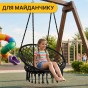 Підвісне плетене крісло-гойдалка LEOBRO Boho XL 80 см Black (LB-1102) - 9