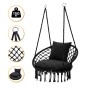 Підвісне плетене крісло-гойдалка LEOBRO Boho Comfort XL 80 см Black (LB-1108) - 1