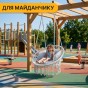Підвісне плетене крісло-гойдалка LEOBRO Boho Deluxe XL 80 см Grey (LB-1113) - 9