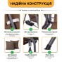 Гойдалка з подушками та підстаканниками на 3 особи LEOBRO Коричнева (LB-SW3-D2-BRN) - 5