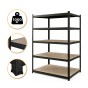 Стелаж LEOBRO Premium Black 180 х 100 х 60 см, 200кг/полиця, 5 полиць (LB-R130) - 1