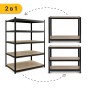 Стелаж LEOBRO Premium Black 180 х 100 х 60 см, 200кг/полиця, 5 полиць (LB-R130) - 6