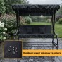 Велика гойдалка з подушками LEOBRO Luxury Black (LB-1041) - 8