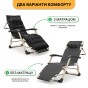 Раскладное кресло кровать с подушкой LEOBRO Темная полоска Black (LB-1139) - 11