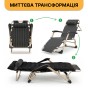 Раскладное кресло кровать с подушкой LEOBRO Темная полоска Black (LB-1139) - 9