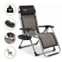 Посилений шезлонг до 150кг LEOBRO Zero Gravity Premium Grey Rattan (LB-1120) - 1