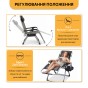 Посилений шезлонг до 150кг LEOBRO Zero Gravity Premium Grey Rattan (LB-1120) - 6
