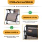 Посилений шезлонг до 150кг LEOBRO Zero Gravity Premium Grey Rattan (LB-1120) - 7