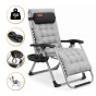 Розкладне крісло шезлонг LEOBRO Zero Gravity Premium Plus Сірий (LB-ZGC-E1-GRY) - 1