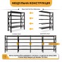 Металевий стелаж LEOBRO Premium Pro 200 х 200 х 50 см, 300кг/полиця, 5 полиць (LB-R131) - 3