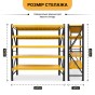 Металевий стелаж LEOBRO Premium Pro 200 х 200 х 50 см, 300кг/полиця, 5 полиць (LB-R132) - 2