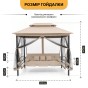 Садовая качеля с подушками и москитной сеткой LEOBRO Elit Brown (LB-1097) - 4